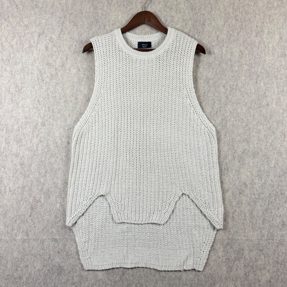 VICI Women's Knit Vest Yvory M Boho Chic Cottagecore Quiet Luxury